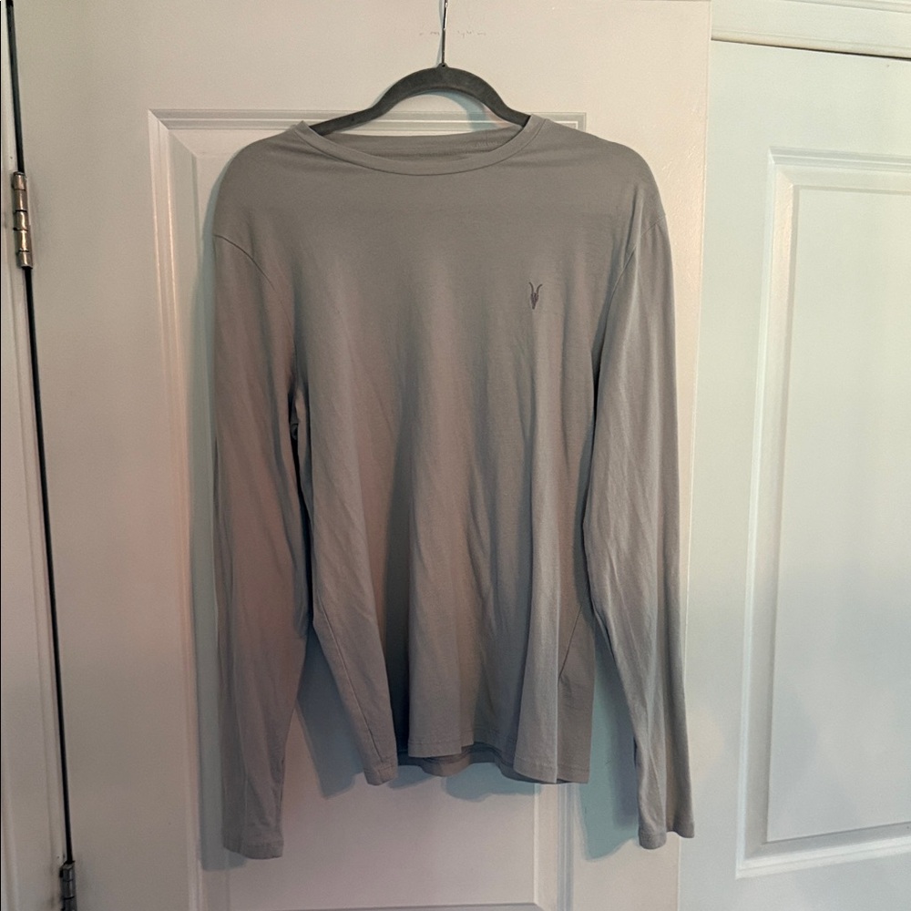 All Saints Light Gray Long Sleeve Tee